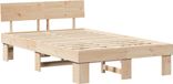 vidaXL Bedframe met hoofdeinde, naturel, 120 x 200 cm, massief grenenhout