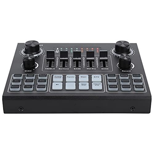 Dilwe Geluidskaart voor pc, V9 Bluetooth Geluidskaart Stereo-audiomix met 16 speciale effecten Geluid voor computerspel Mobiele telefoon Live-uitzending