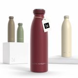 LARS NYSØM Ren Roestvrijstalen drinkfles 500ml - BPA-vrij geïsoleerde waterfles 0,5 Liter (Berry Red)