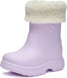 Ladeheid Kinder Regenlaarzen - Rubberen Laarzen - EVA - Warm Gevoerd - Waterdicht - Lichtpaars - 30/31