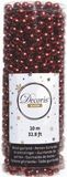 Decoris kerstslinger - 10 meter - 0,8cm kralen - Rood
