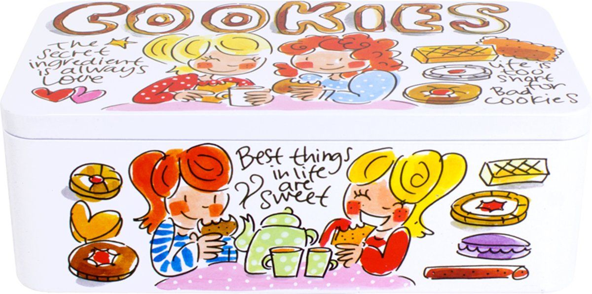 Blond Amsterdam Even Bijkletsen Koektrommel - Blik - 11x20 cm