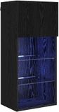 vidaXL Wandmontage TV-kast Zwart Eiken 40,5 x 30 x 90 cm