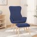 vidaXL Relaxstoel met voetenbank stof blauw