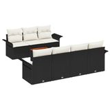 vidaXL - Tuinbank - Set - 8 - st - 7-Aantal - zitplaatsen - Zwart - en - Crème