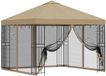 vidaXL Tuinpaviljoen met zijwanden, 3 x 3 meter, beige