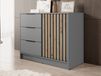 Buffet MELINDA 1 porte 3 tiroirs gris