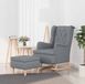 Chaise à bascule Maison Exclusive avec repose-pieds, gris clair, rembourré