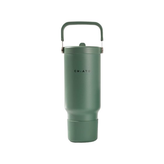 CHiATO Home freshSIP Sage Green geïsoleerde tumbler met een flipdeksel en rietje, 946 ml – Groen
