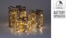 Merkloos / Sans marque Cadeaulamp set van 3 met led - 15x20x25cm - GOUD
