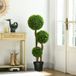 Buis Artificiel Grand 110cm, Plante Synthétique Résistante Aux Uv Avec 3 Boules Pour Salon Chambre Bureau Jardin
