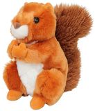 Nature Planet Knuffeldier eekhoorn - zachte pluche stof - veel details - rood - 18 cm
