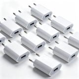 MY2 TEC 10-pack USB-stekker, USB-adapteraansluiting, voeding - universele oplader 5V 1A - compatibel met smartphones, iPhones, iWatch, mobiele telefoons, camera's, tablets, MP3-spelers, etc. (Wit)