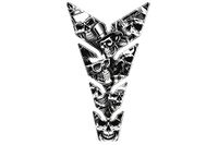 Puig 20594N Tankpad Skull Party Black & White Black