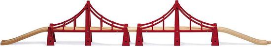 BRIO Dubbele hangbrug - Hout - Rood - 5 Onderdelen - 3+ jaar