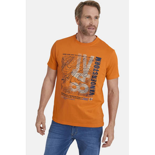 Jan Vanderstorm Jan Vanderstorm regular fit T-shirt PAVELKO Plus Size oranje