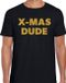 T-shirt de Noël - X-mas dude - lettres dorées à paillettes / noir pour hommes - tenue de Noël M