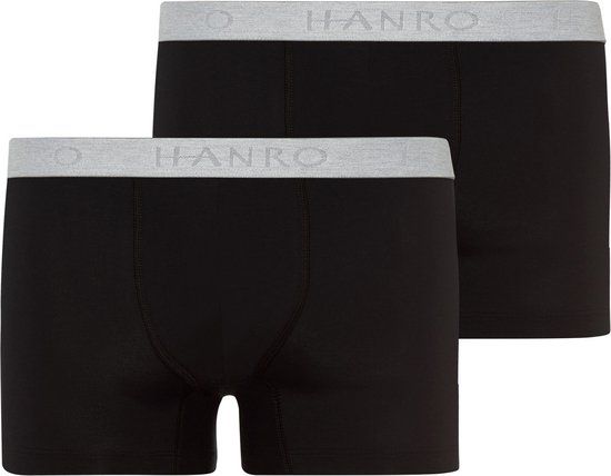 Hanro Cotton Essentials Men's Boxer Shorts - 2 Pack - Noir - XXL