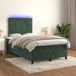 Maison Exclusive - Lit boxspring avec matelas et éclairage LED, vert foncé, 120x200 cm, velours
