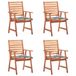 VidaXL Fauteuils de jardin, set de 4, avec coussins, en bois d'acacia massif