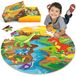 Dinosaure Puzzle de sol - 70 pièces - Puzzle rond Jumbo