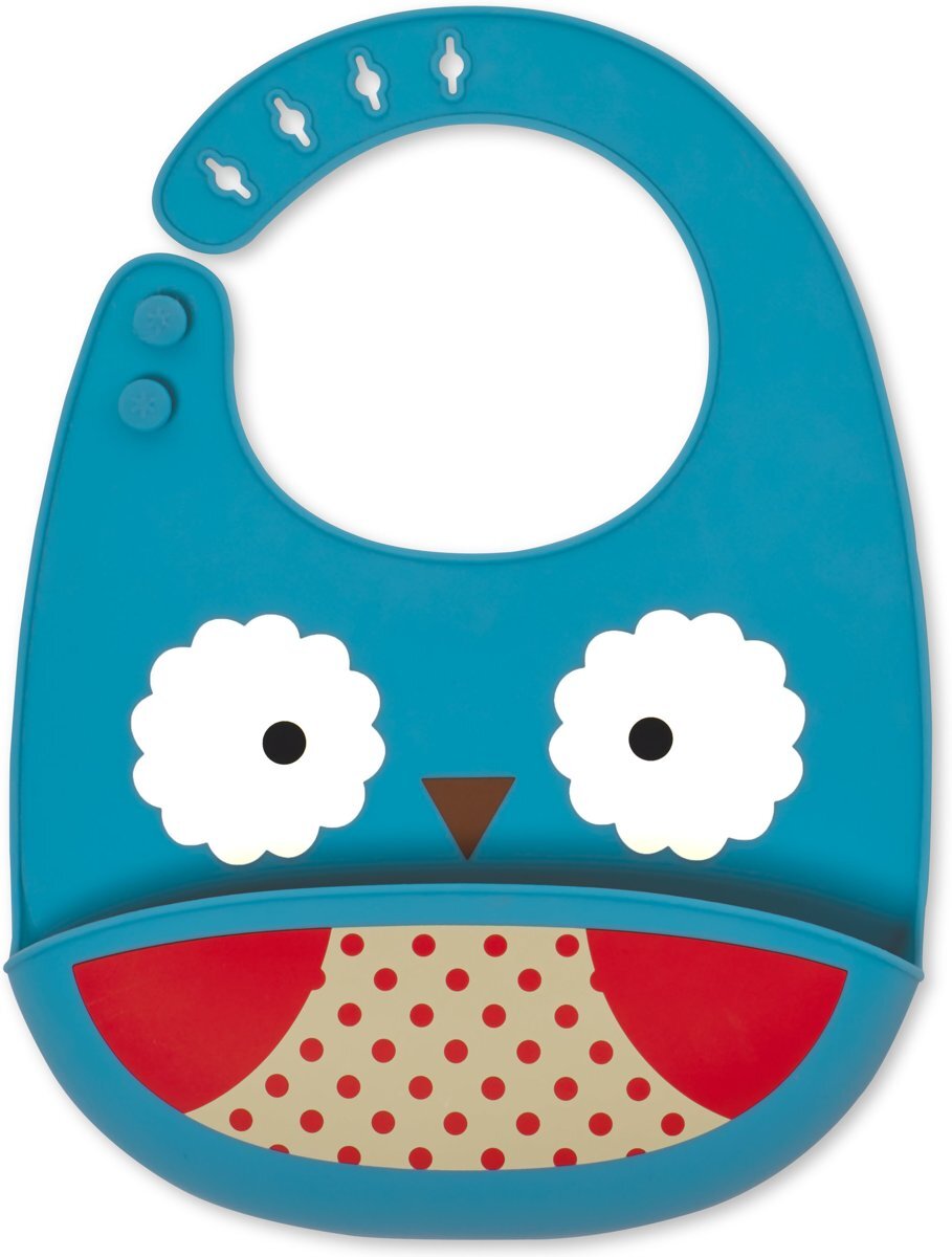 Skip Hop Zoo Fold & Go Silicone Bib - owl