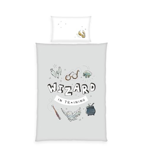 Herding Harry Potter beddengoed, kussensloop ca. 40 x 60 cm, dekbedovertrek ca. 100 x 135 cm, met soepele ritssluiting, 100% katoen-renforcé
