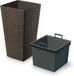Prosperplast Plantenpot - buiten - kunststof - koffie bruin - Eco wood look - D24xH45 cm - bloempot