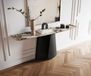 Livos Console Bord forme bateau 180x40 cm Céramique Patagonia Poli Livos Métal Noir
