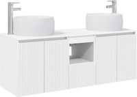vidaXL Badkamerkast set Wit 49,5 x 44,5 x 66 cm Bewerkt hout