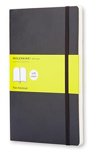 Moleskine Notizbuch blanko groß: Mit Falttasche für Notizen. Gummiband-Verschluß