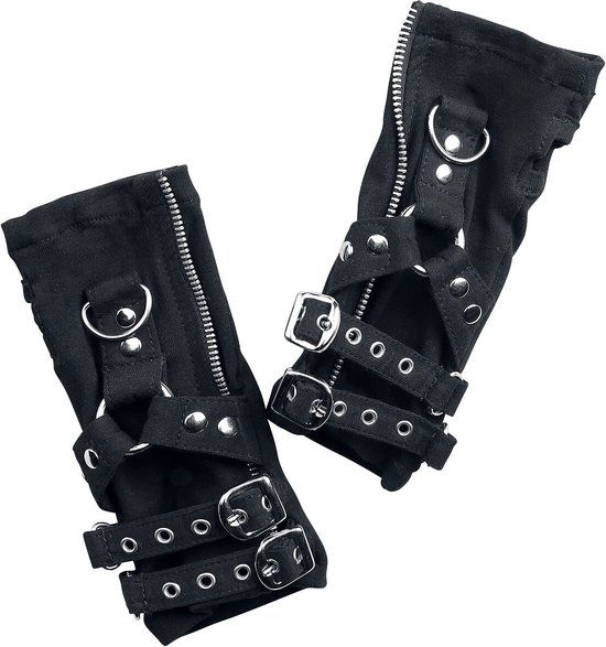 Poizen Industries Ellis Gloves Unisex Vingerloze handschoenen - Zwart