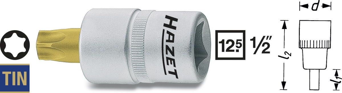 HAZET Dopsleutelbit TORX® 992-T27 1/2 inch T27