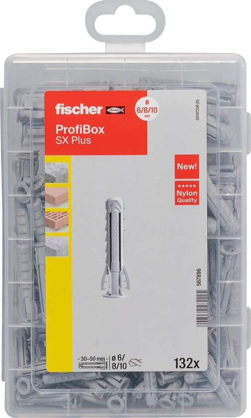 Fischer ProfiBox - plug SX Plus 6, 8 en 10 - 132 stuks (Assortimentsdoos)