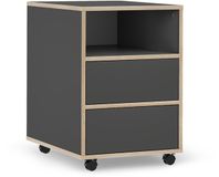 Vicco Tetrix Rolcontainer – 42 x 55 cm met legplanken en 2 laden Antraciet