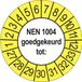 Ricard Keuringsstickers NEN 1004 2027 | 50 pièces, Ø 35 mm | Extérieur Jaune