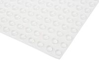RS PRO Zelfklevende voeten, lijm, cilindrisch, 4,8 mm, transparant, ø 9,5 mm, PUR, 65,6 °C max, verpakking van 100 stuks