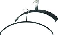 MAWA Hanger, Set van 10, Economic P, Dun, Ruimtebesparend, Rondvormige Hanger Perfect voor T-shirts en Jumpers, 360° Draaibare Haak, Antislip Gecoate, 40 cm, Zwart
