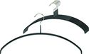 MAWA Hanger, Set van 10, Economic P, Dun, Ruimtebesparend, Rondvormige Hanger Perfect voor T-shirts en Jumpers, 360° Draaibare Haak, Antislip Gecoate, 40 cm, Zwart