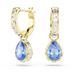 Swarovski Chroma Hangoorbellen, Peervormig Slijpsel, Blauw, 18 Karaat Gouden Afwerking