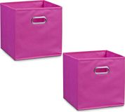 Zeller Opbergmand/kastmand - 2x - Roze - 28 x 28 cm - Polyester