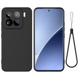 Xiaomi Coque Xiaomi 15 Pro en silicone liquide avec dragonne - Noir
