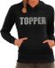 Bellatio Decorations Shoppartners Bv Glitter foute trui met capuchon zwart Topper glitter steentjes/ rhinestones voor dames - Hoodies - Glitter kleding/ foute party outfit M