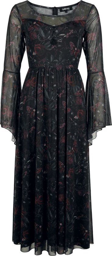 Gothicana by EMP Gothicana Zwarte lange jurk met pentagramhanger - Dames - L