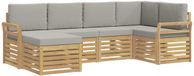 vidaXL - Extérieur - canapé - ensemble - 6 - pièces - Blanc - et - Gris clair - Polyester