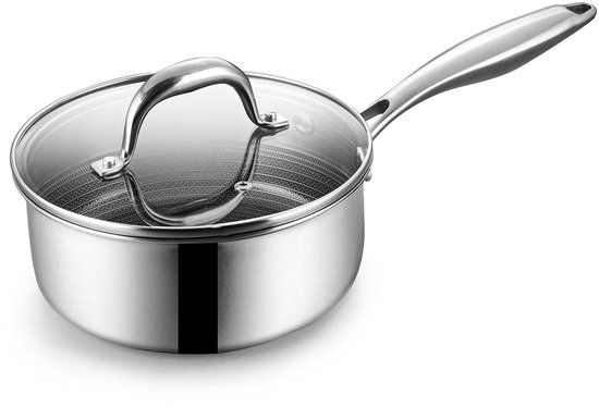 BE Living Hybride Steelpan Met Deksel - Ø 18 cm - Keramisch - Inductie Pan - PFAS Vrij Anti Aanbak - Sauspan - Circlad Series