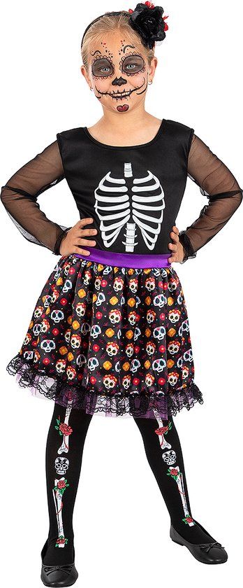 FUNIDELIA Day Of The Dead Catrina Skeletkostuum Meisjes - 107-113 cm