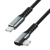 LogiLink CU0271 USB-C-kabel USB 3.2 Gen2 USB-C stekker 1.0 m Zwart 90° haaks naar rechts