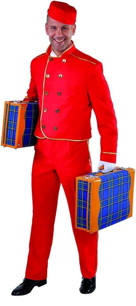 Magic by freddy Eten & Drinken Kostuum Koffersjouwer Bell Boy Hilton Hotel Man XL Carnaval kostuum Verkleedkleding