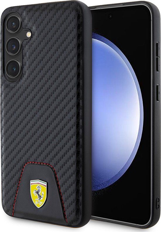 Ferrari Backcase hoesje voor Samsung Galaxy S24 - Zwart - Kunstleer